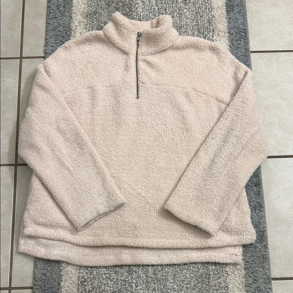 Altar'd State Soft Beige Half-Zip Turtleneck Sweater